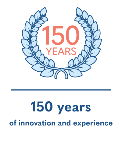 Icon representing 150 years of innovation and experience